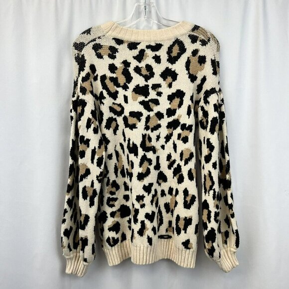 Entro Womens Crew Neck Multicolor Animal Print Pullover Sweater Size S - Picture 5 of 8